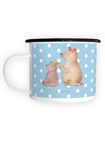 Mr. & Mrs. Panda Kaffeebecher Bär Kind ohne Spruch in Blau Pastell
