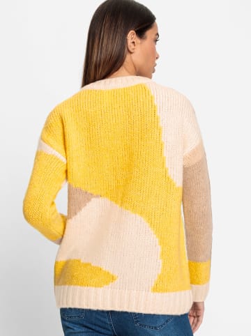 Heine Strickpullover in sonnengelb-champagner-gemustert