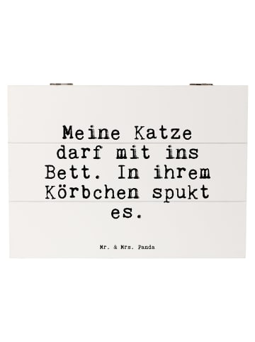 Mr. & Mrs. Panda Truhe Meine Katze darf mit... mit Spruch in Weiß
