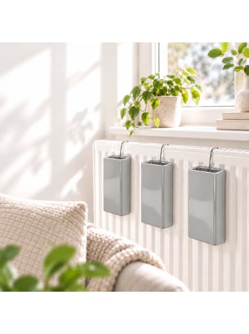 relaxdays 4 x Luftbefeuchter Heizung in Hellgrau - 400ml
