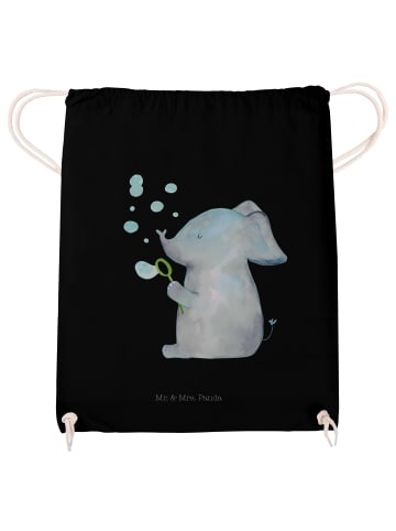 Mr. & Mrs. Panda Gymtasche Elefant Seifenblasen ohne Spruch in Schwarz