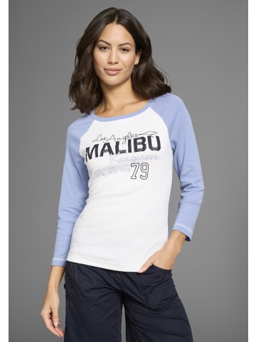 Kangaroos 3/4-Arm-Shirt in blau-weiß-melange