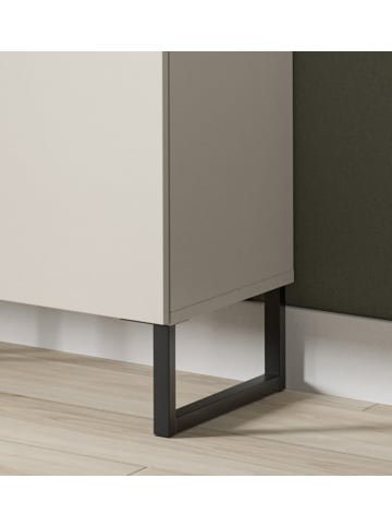 Inn.Furn Wohnwand kaschmir, schwarz 290 cm, Komplettset mit Soft-Close-Funktion