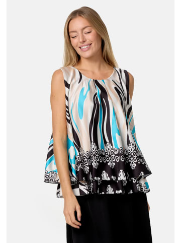 PM SELECTED Satin Overlay Top in Schwarz