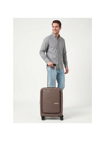 Redolz Essentials 17 2.0 4 Rollen Kabinentrolley 55 cm Laptopfach mit Dehnfalte in taupe