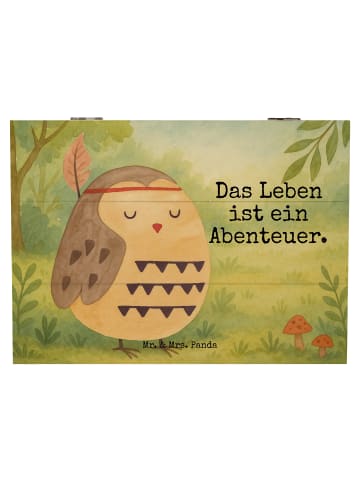Mr. & Mrs. Panda Aufbewahrungsbox Eule Federschmuck Design mit S... in Weiß