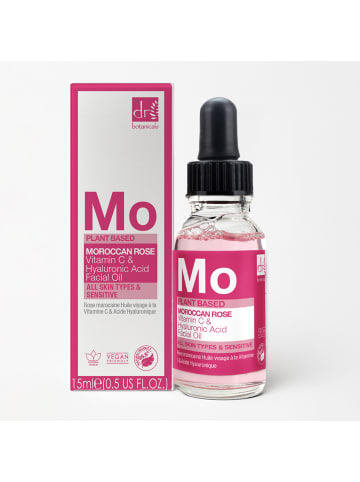 Dr Botanicals Marokkanisches Rosen-Gesichtsöl mit Hyaluronsäure und Vitamin C 15ml