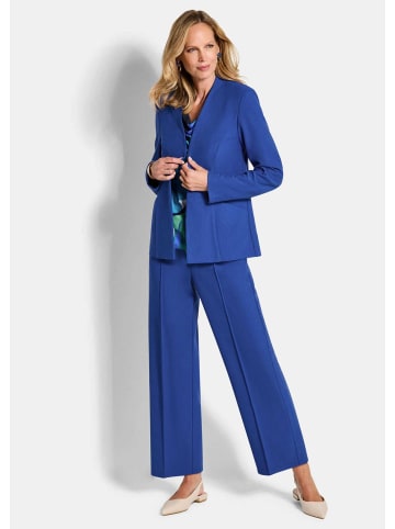 GOLDNER Kurzgröße:  Viskoseblazer in Piqué-Optik in royalblau