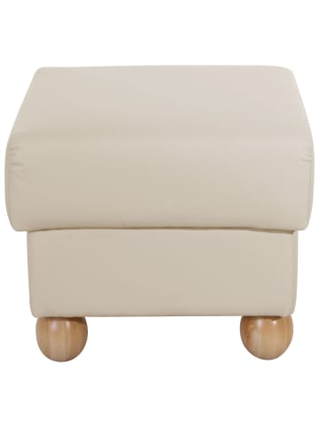58 aufm Kessel HOCKER Kasha Bezug Kunstleder Buche natur / beige