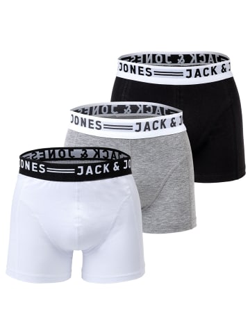 Jack & Jones Boxershort 3er Pack in Schwarz/Grau/Weiß