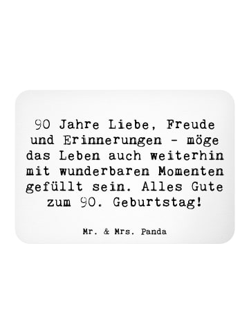 Mr. & Mrs. Panda Kühlschrankmagnet Spruch 90. Geburtstag mit Spruch in Weiß