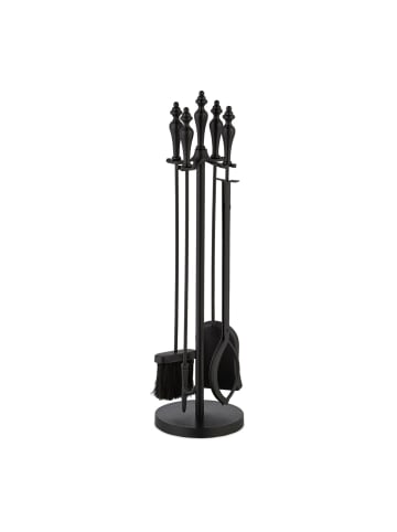 5-tlg. Kaminbesteck-Set in Schwarz