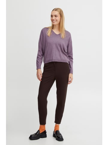 b. young BYPIMBA COLLAR JUMPER - KNIT Loose fit in Grape Jam Melange