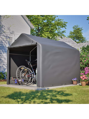 ABRIHOME Fahrradgarage in Grau 160x220x165 cm mit Rolltor Wasserdicht