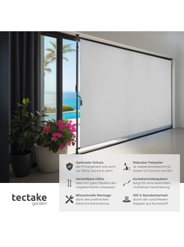 tectake Klemmmarkise Taija mit Handkurbel, UV-beständig und wasserabweisend