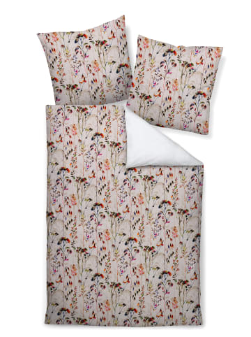 Janine Modern Art Mako Satin Bettwäsche - bunte Gräser, beige in bunt