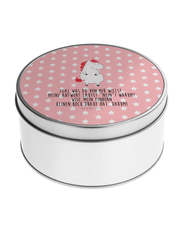 Mr. & Mrs. Panda Teedose Einhorn Wut mit Spruch in Rot Pastell