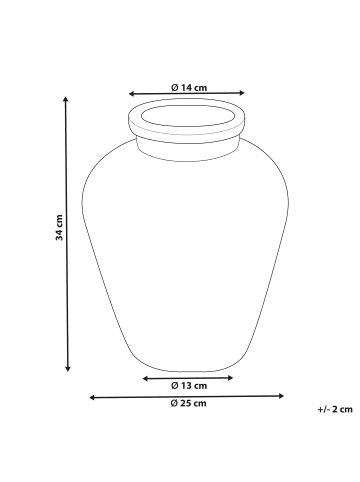 Beliani Dekovase AMATHUS in Violett/Beige - (W) 25 x (H) 34 x (L) 25 cm