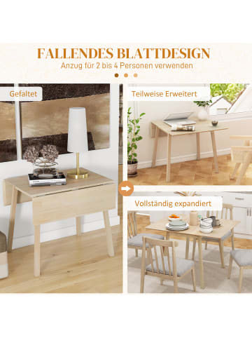HOMCOM Esstisch-110L x 86B x 75H cm-Naturholz