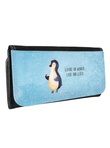 Mr. & Mrs. Panda Geldbörse Damen Pinguin Marienkäfer mit Spruch in Eisblau