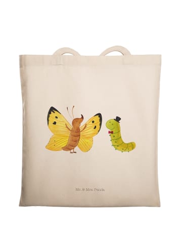 Mr. & Mrs. Panda Tote Bag Raupe Schmetterling ohne Spruch in Creme