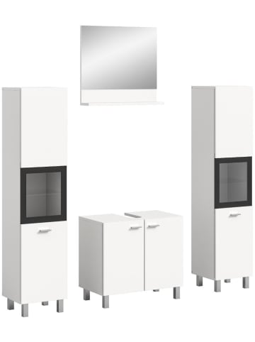 ebuy24 Badmöbelset Boston (4-teilig) Weiß 137 x 33 cm