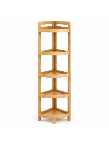 relaxdays Bambus-Eckregal "5 Ablagen" in Natur - (B)23 x (H)116 x (T)23 cm