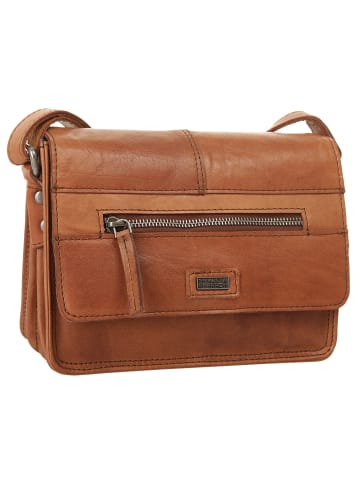 SPIKES & SPARROW Umhängetasche echt Leder in cognac