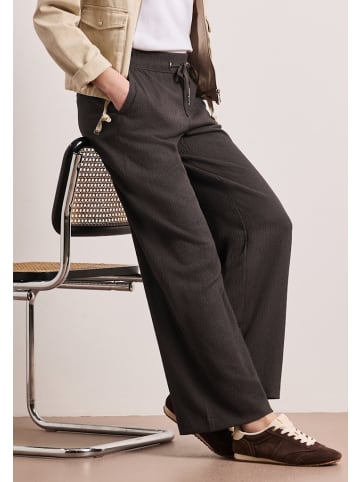 Street One High Waist Wide Leg Hose im Casual Fit in Braun