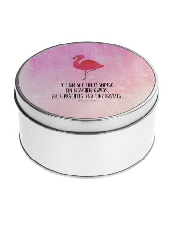 Mr. & Mrs. Panda Blechdose rund Flamingo Classic mit Spruch in Aquarell Pink