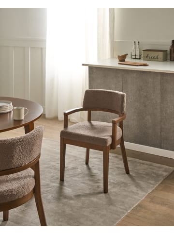 Beliani 2er-Set Esszimmerstuhl DALBO in Beige/Braun