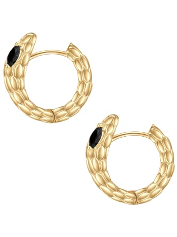 Yokoamii Ohrringe Schlange aus Messing mit Zirkonia in gelbgold