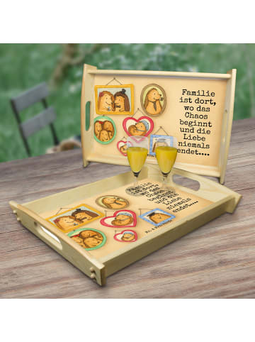 Mr. & Mrs. Panda Tablett Igel Familie Design mit Spruch in Weiß