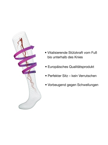 FußGut Baumwolle Unisex Stützkniestrümpfe, 3 Paar in beige