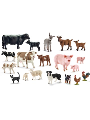 Schleich Tierfiguren - Bauernhof-Set mit 19 Tieren in bunt