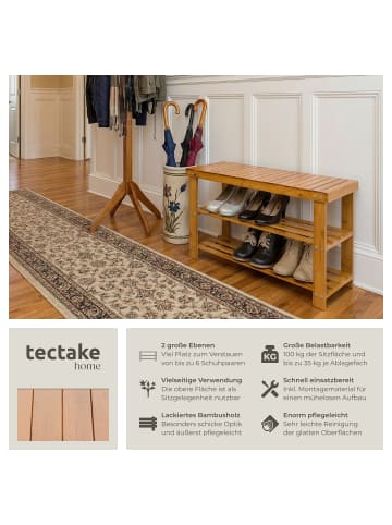 tectake Schuhbank, 70 x 28 x 45,5 cm, Schuhablagen belastbar bis 35 kg