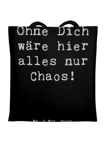 Mr. & Mrs. Panda Tote Bag Spruch Reinigungskraft Held mit Spruch in Schwarz