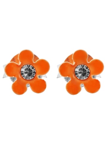 Adeliás Mädchen Ohrringe – Ohrstecker aus 925 Silber mit Strass Steinchen in silber