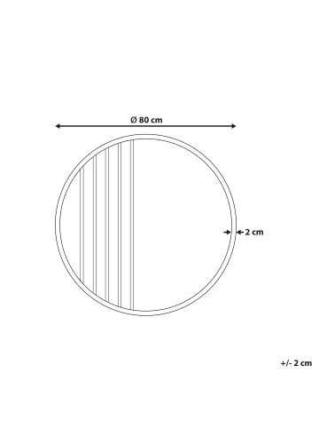 Beliani Wandspiegel COUST in Gold - (W) 80 x (H) 80 x (L) 2 cm