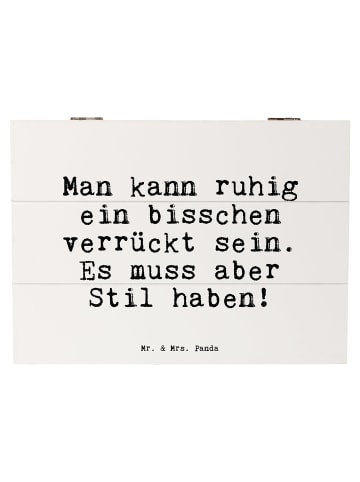 Mr. & Mrs. Panda Holzkiste Man kann ruhig ein... mit Spruch in Weiß