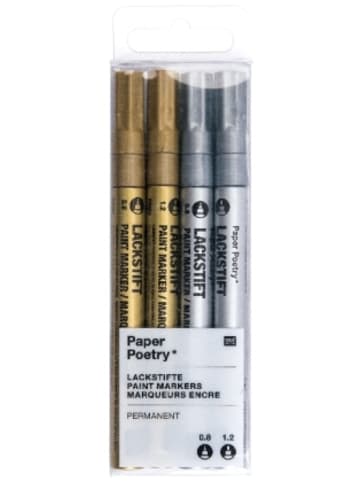 Rico Design Papeterie/PBS - Lackmarker Set, Gold/Silber