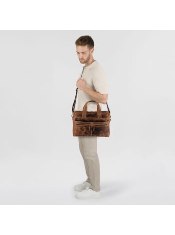Greenburry Vintage Aktentasche Leder 38 cm Laptopfach brown
