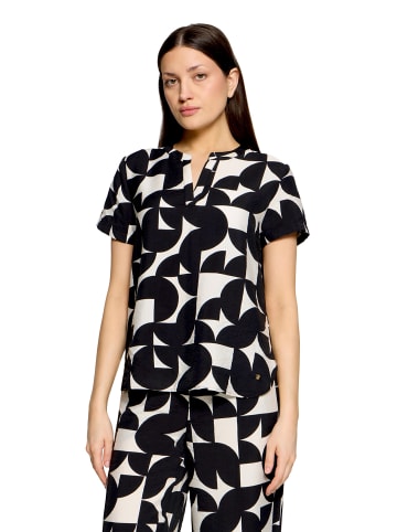BETTY & CO Schlupfbluse kurzarm in Schwarz/Weiß