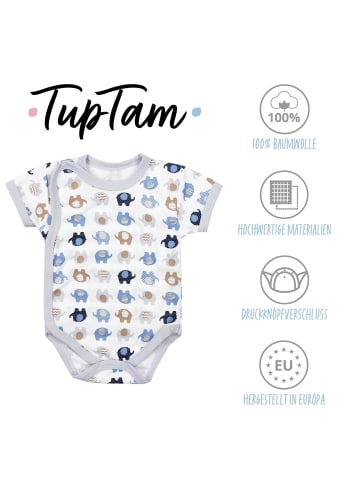 TupTam Baby Jungen Kurzarm Wickelbody 5er Set in mint/weiß