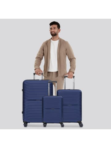 Stratic Shine 4 Rollen Kofferset 3-teilig mit Dehnfalte in navy blue