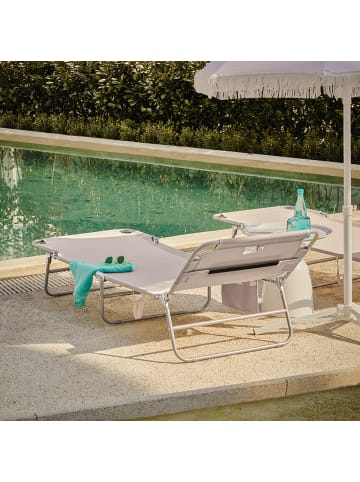 SoBuy Gartenliege in Beige - (B)195 x (H)29 x (T)62cm