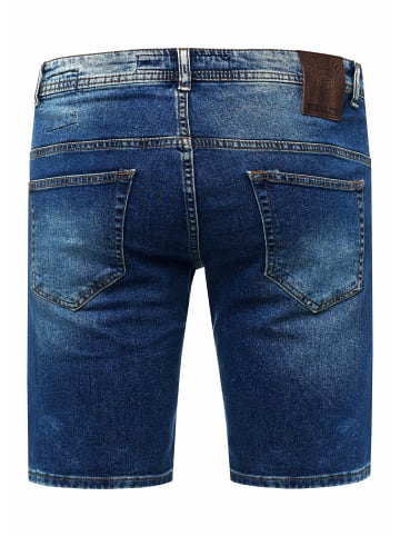 Rusty Neal Destroyed Jeans Short Slim Fit "NAVITO" Dark Blue Used in Blau
