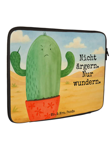 Mr. & Mrs. Panda Laptop Tasche Kaktus Wut Design mit Spruch in Weiß