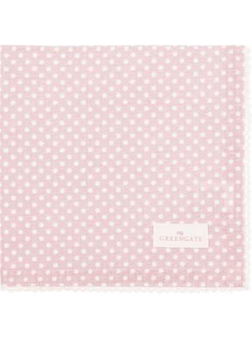 Greengate Stoffserviette mit Spitze DOTTY PALE PINK Rosa mit weißen Punkten