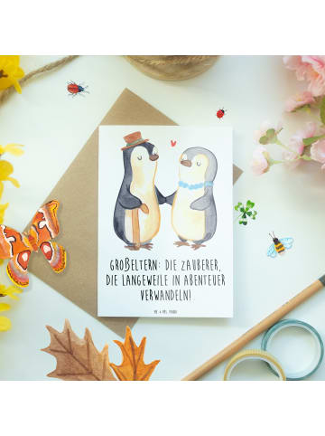 Mr. & Mrs. Panda Grußkarte Großeltern Zauberer mit Spruch in Weiß